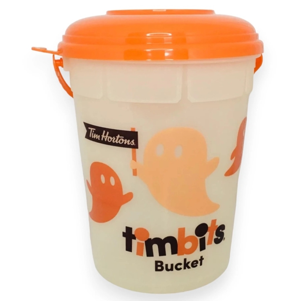 Tim Hortons Halloween Timbits Bucket 2024 Ghost Glow In The Dark Limited Edition